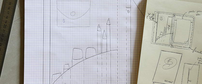 croquis pour pochette de voyage
