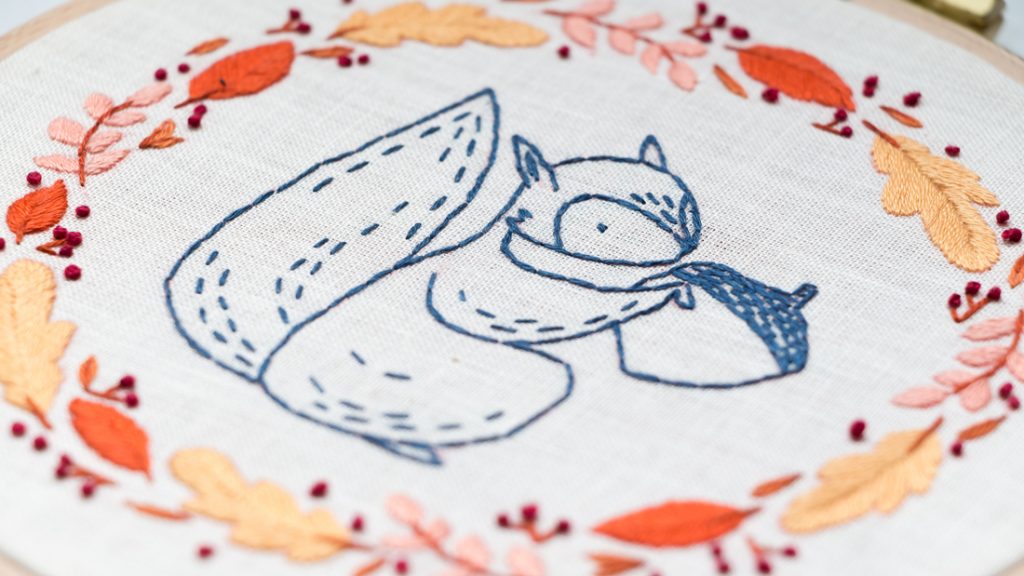 Modèle de broderie L'écureuil - Disponible en PDF ou Kit sur Patience et Petits Points