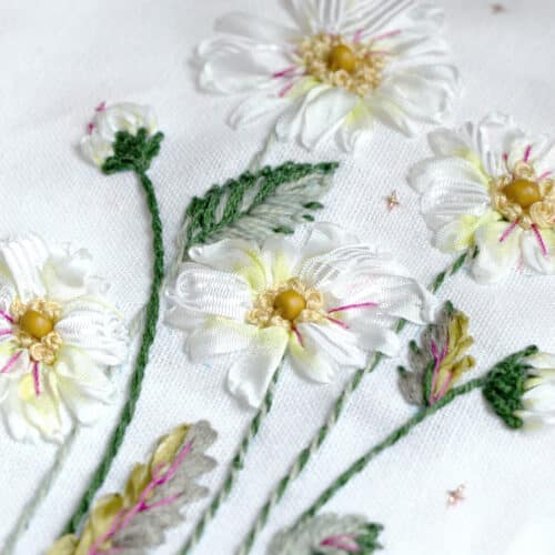 Modèle de broderie réalisé en cours à Pontoise